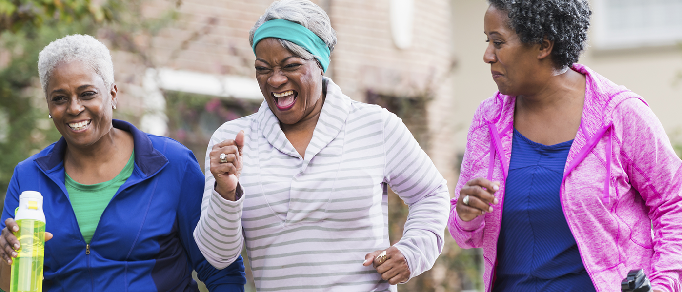 three women jogging