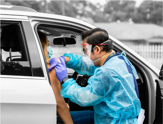 Nurse administering vaccine