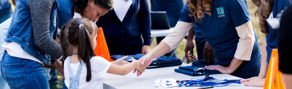 child receiving health information