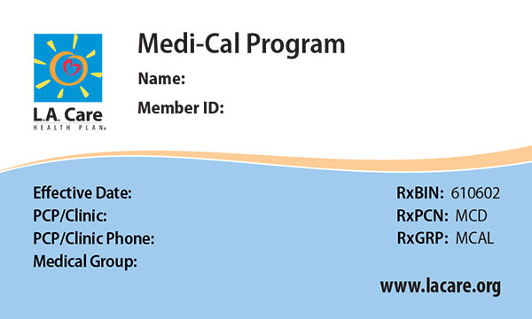 Medi Cal Id Card L A Care Health Plan