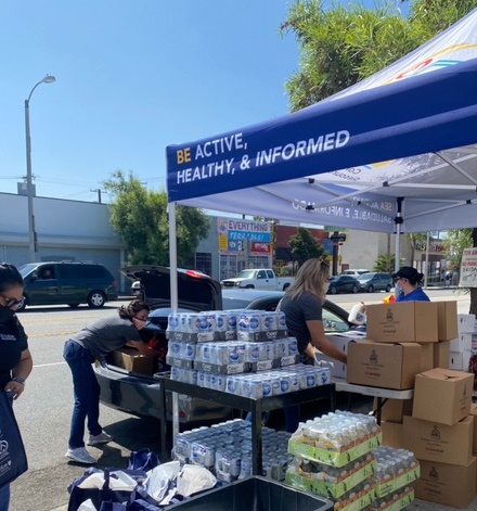 East L.A. sponsors a food pantry at The Garage Board Shop 