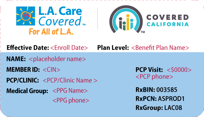 Understanding My ID Card | L.A. Care Health Plan