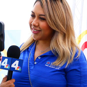Newsroom L.A. Care staff doing an interview with NBC4 News