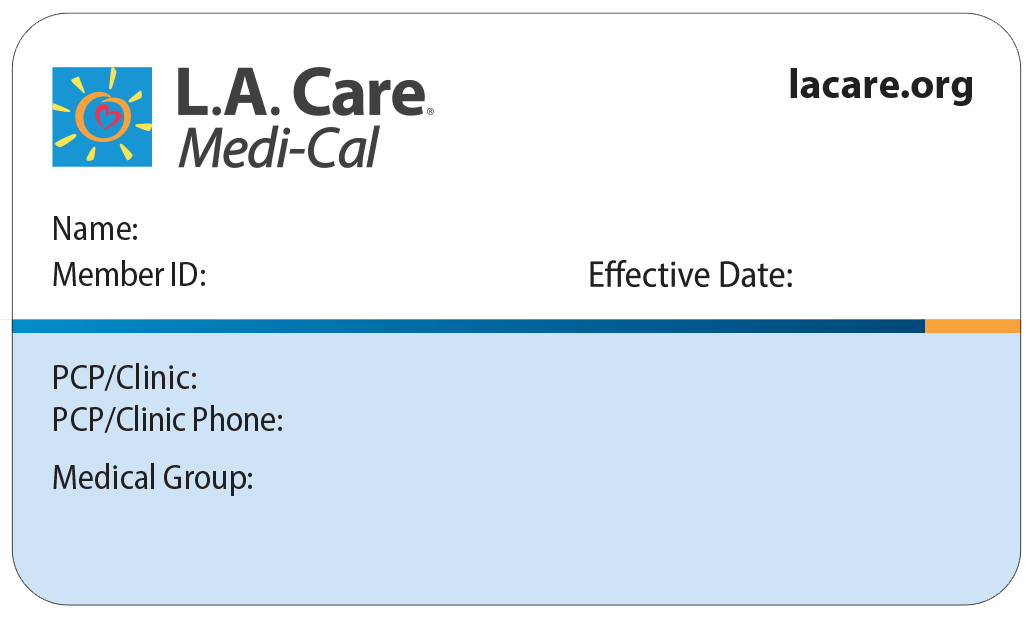 L.A. Care Medi-Cal Shared Risk card - Front