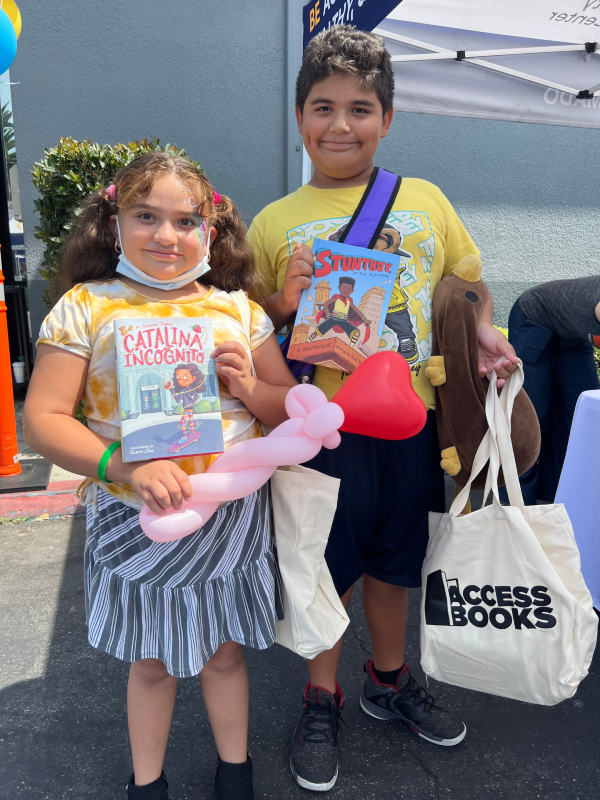 Children at Mini Library Unveiling in Lynwood