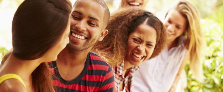 Young people laughing