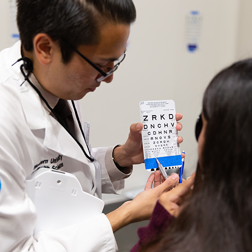 provider doing eye exam